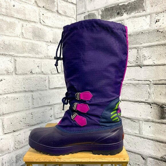 Vintage 90s Sorel Kaufman Snowlion Purple Winter Snow Boots - Picture 1 of 12